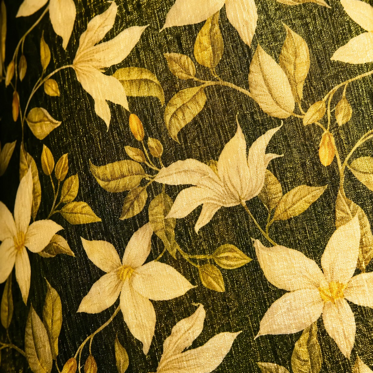 Detail van botanische stoffen lampenkap