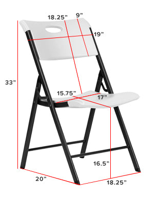 Contemporary LIFETIME Folding Chair Dimensions