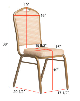 Crown Top Banquet Chair Dimensions