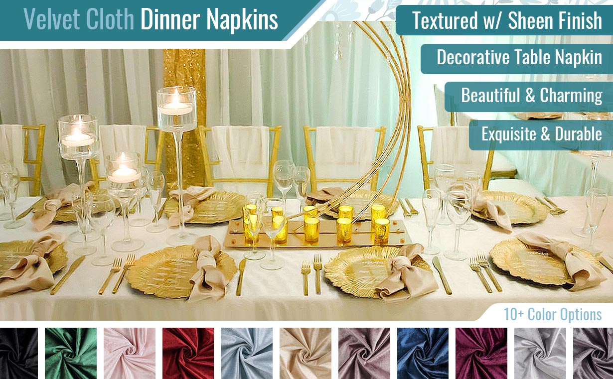 velvet cloth dinner napkins
