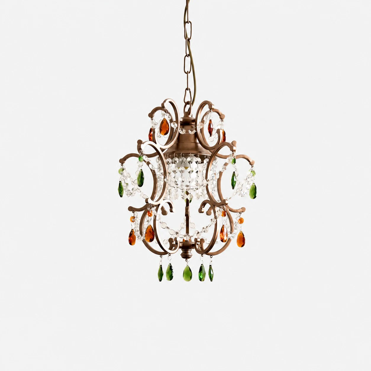 Multicolor crystal pendant light